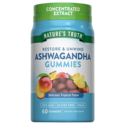 Nature's Truth Ashwagandha, Gummies, Delicious Tropical Flavor