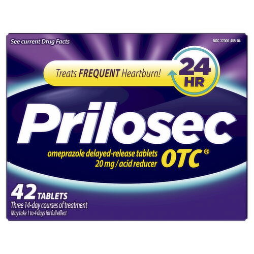 Prilosec OTC Acid Reducer Prilosec OTC Heartburn Relief, Omeprazole, Acid Reducer Tablets, 42 Ct