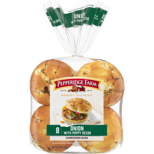 Pepperidge Farm® Bakery Classics Onion with Poppy Seeds Hamburger Buns