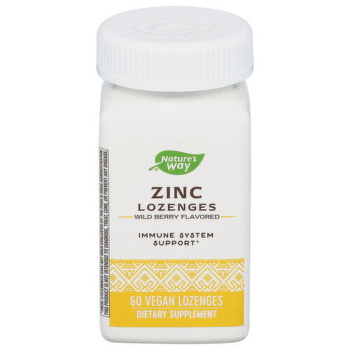 Nature's Way Zinc Lozenges, Immune System Support, Vegan Capsules, Wild Berry Flavored