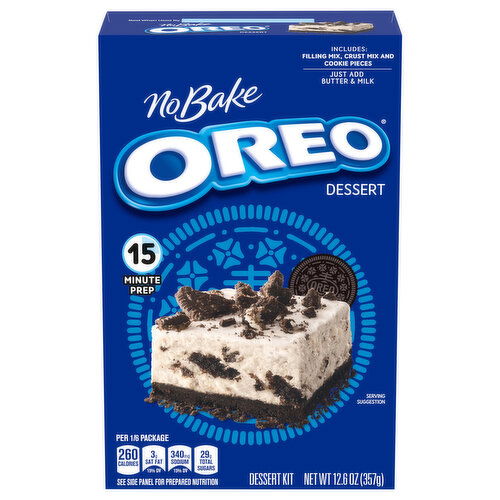 Jell-O Oreo Dessert Kit with Filling Mix, Crust Mix & Cookie Pieces