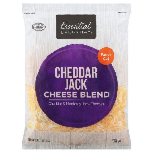 Essential Everyday Cheese Blend, Cheddar Jack, Fancy Cut