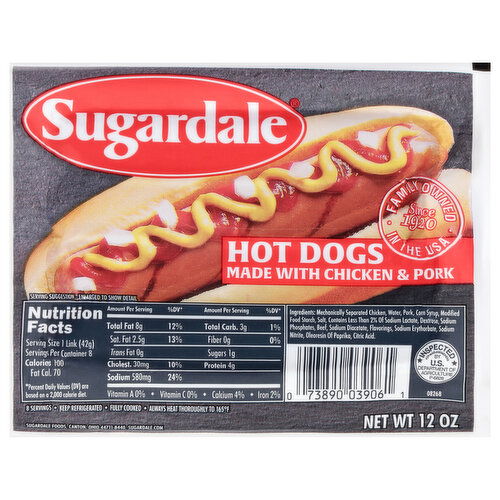 Sugardale Pork Hot Dog