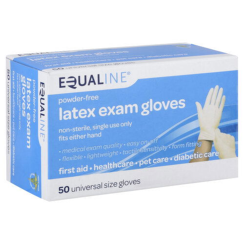 Equaline Latex Exam Gloves, Powder Free, Universal Size