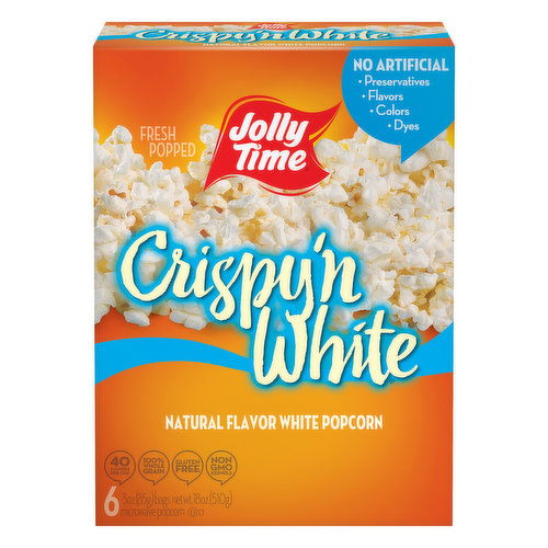 Jolly Time Popcorn, Microwave, Crispy 'N White