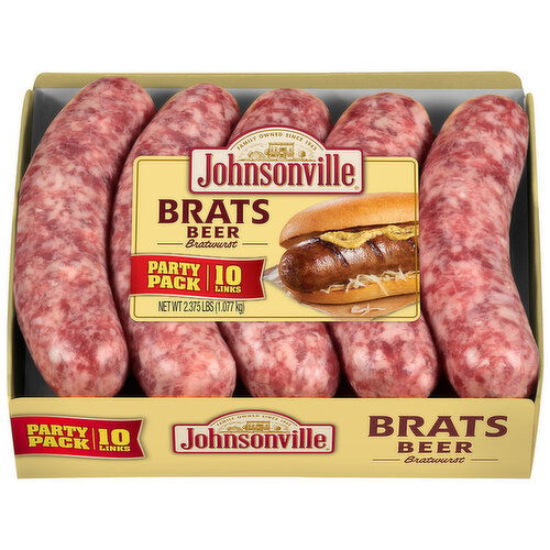 Johnsonville Beer Brats, Party Pack, 10 Links