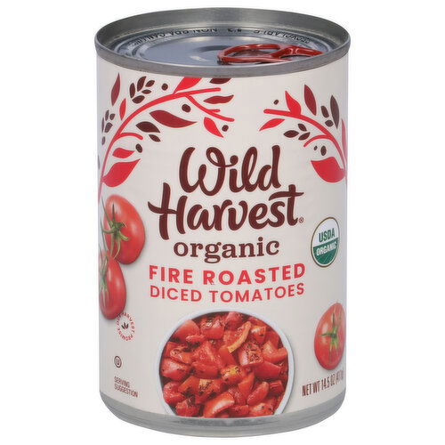 Wild Harvest Tomatoes, Organic, Diced, Fire Roasted