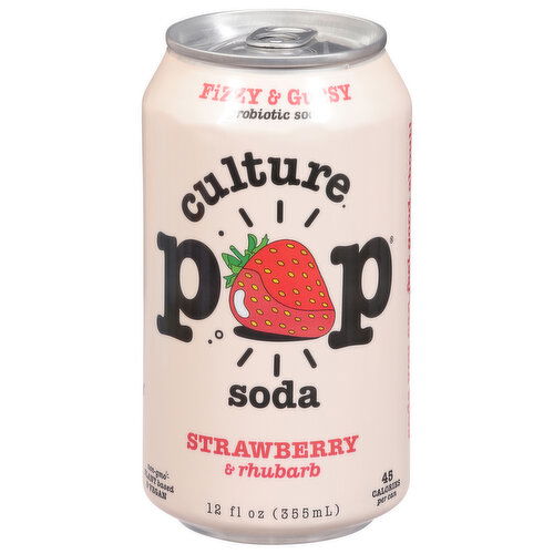 Culture Pop Soda, Probiotic, Strawberry & Rhubarb