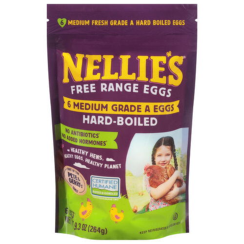 Nellie's Eggs, Hard-Boiled, Free Range, Medium