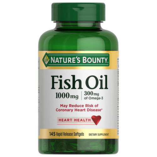 Nature's Bounty Fish Oil, 100 mg, Rapid Release Softgels