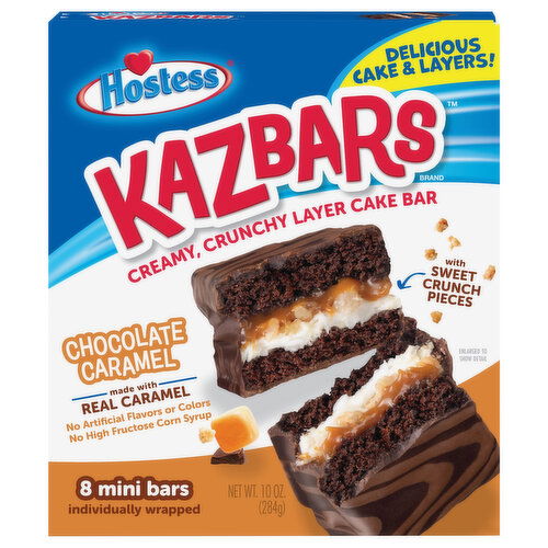 Hostess Kazbars Cake Bar, Chocolate Caramel, Mini