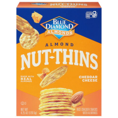 Blue Diamond Nut-Thins Crackers, Cheddar Cheese