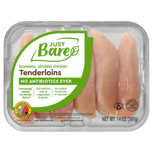 Just Bare Chicken Tenderloins, Boneless, Skinless