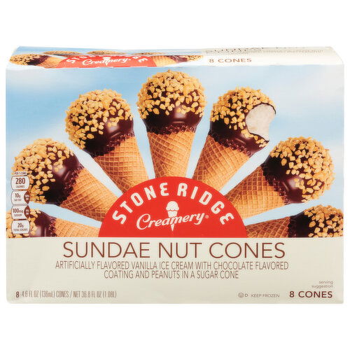 Stone Ridge Creamery Ice Cream, Sundae Nut Cones