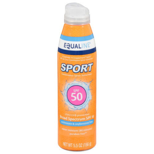 Equaline Sport Sunscreen, Continuous Spray, Broad Spectrum SPF 50