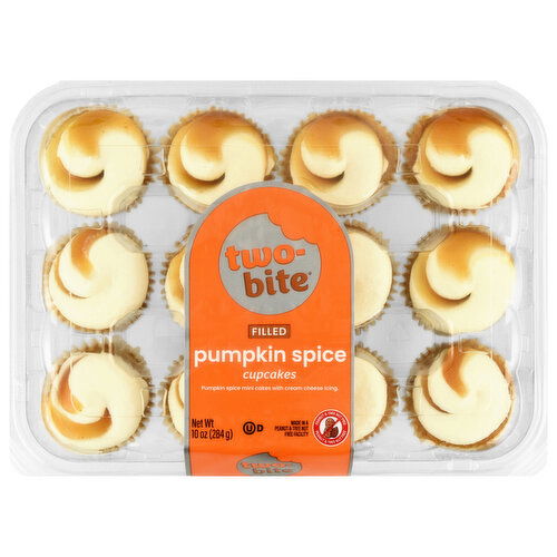 Two-Bite Filled Pumpkin Spice Cupcakes