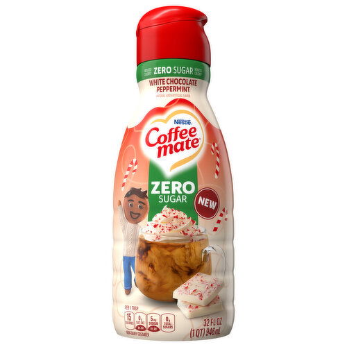 Coffee-Mate Creamer, Non-Dairy, Zero Sugar, White Chocolate Peppermint