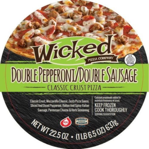 Wicked Double Pepperoni and Sausage Pizza