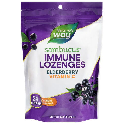 Nature's Way Elderberry Sambucus Tropical Flavored Immune Lozenges
