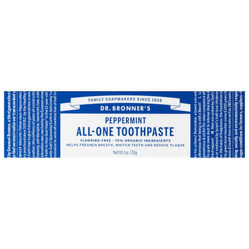 Dr. Bronner's Toothpaste, All-One, Peppermint