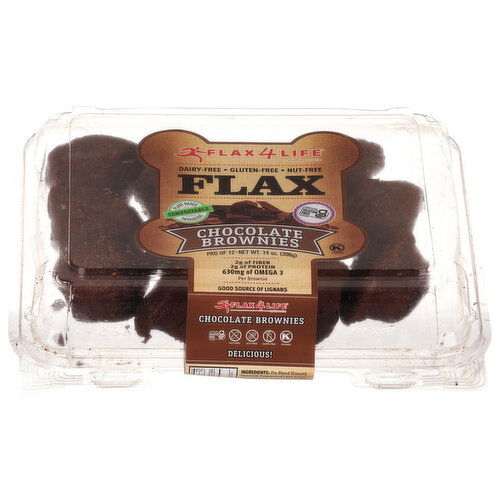 Flax4Life Brownies, Chocolate, Flax