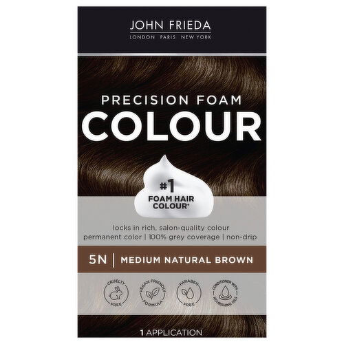 John Frieda Hair Colour, Precision Foam, Medium Natural Brown 5N