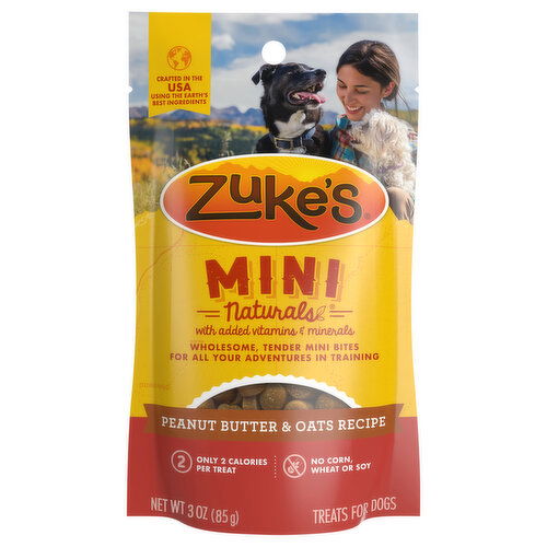 Zuke's Naturals Peanut Butter & Oats Recipe Mini Treats for Dogs