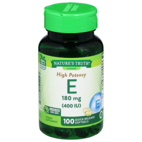 Nature's Truth Vitamin E, 180 mg, High Potency, Softgels