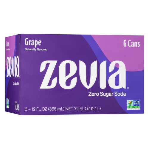 Zevia Soda, Zero Calorie, Grape