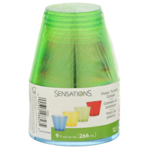 Sensations Tumbler Glasses, Plastic, 9 Fluid Ounce