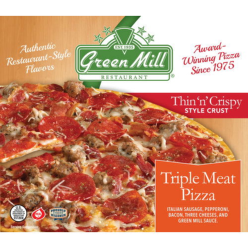 Green Mill Thin N' Crispy Triple Meat 12" Pizza