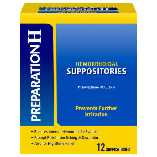 Preparation H Suppositories, Hemorrhoidal