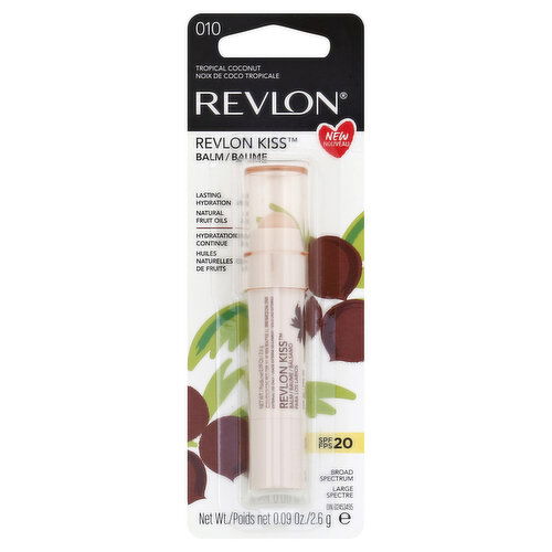 Revlon Kiss Balm, Tropical Coconut 010, SPF 20