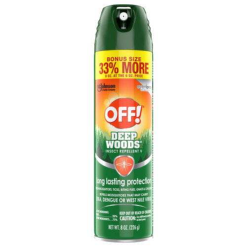 Off! Deep Woods Insect Repellent V, Long Lasting Protection, Bonus Size