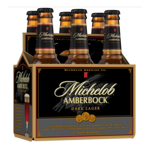 Michelob Amber Bock Lager 6 Pack Bottles
