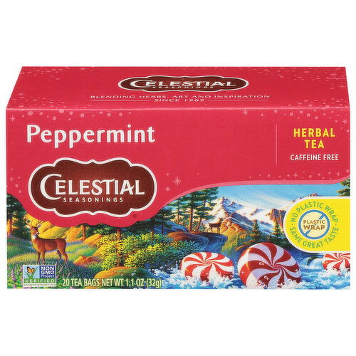 Celestial Seasonings Herbal Tea, Caffeine Free, Peppermint, Tea Bags