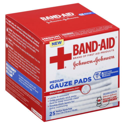 Band-Aid Gauze Pads, Medium