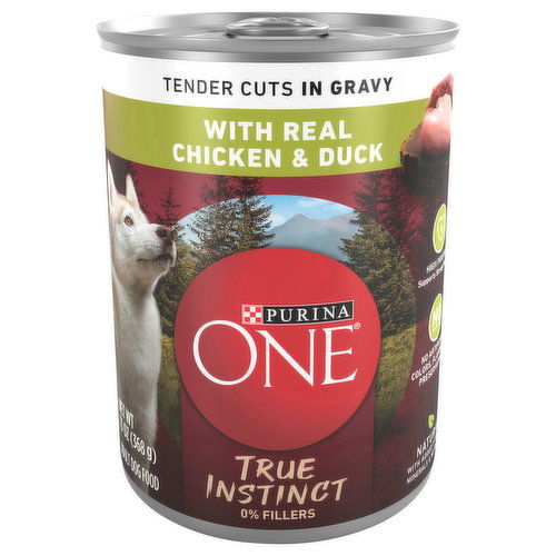 Purina One True Instinct Dog Food, Tender Cuts in Gravy, with Real Chicken & Duck, Adult