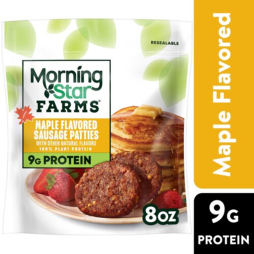 MorningStar Farms Plant Based Sausage Patties, Maple Flavored