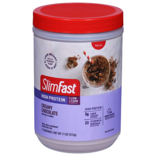 SlimFast High Protein Meal Replacement Smoothie Mix, Creamy Chocolate