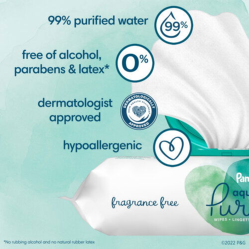 Pampers AquaPure Aqua Pure Sensitive Baby Wipes 2X Pop-Top 112 Count