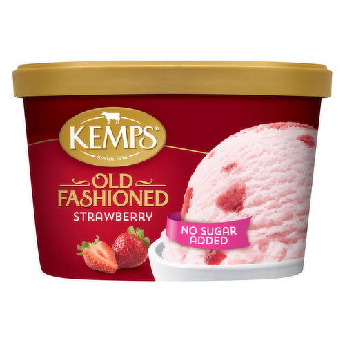 Kemps No Sugar Added Old Fashioned Strawberry Reduced Fat Ice Cream