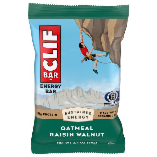 CLIF BAR - Oatmeal Raisin Walnut - Made with Organic Oats - Energy Bars - Non-GMO - Plant Based Protein Bars (1 Count)