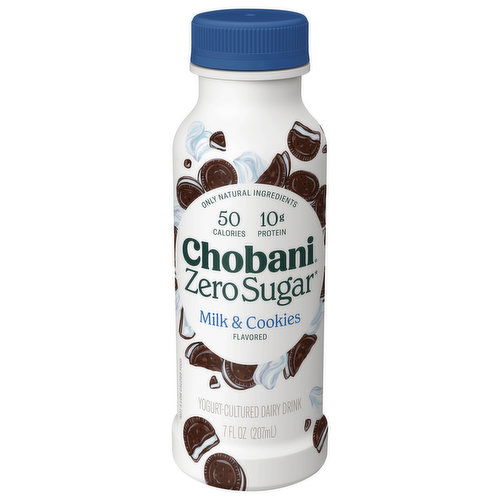 Chobani Yogurt, Zero Sugar, Milk & Cookies