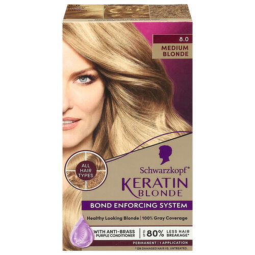 Schwarzkopf Keratin Blonde Medium Blonde 8.0 Permanent Hair Color
