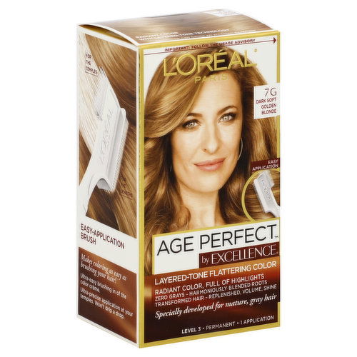 Excellence Age Perfect Permanent Haircolor, Dark Soft Golden Blonde 7G