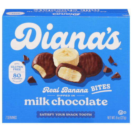 Diana's Gluten Free Milk Chocolate Frozen Fresh Fruit Bananas Bites