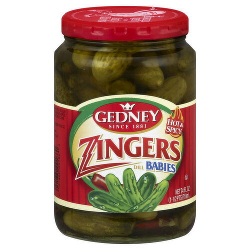 Gedney Pickles, Zingers Dill, Hot & Spicy, Babies