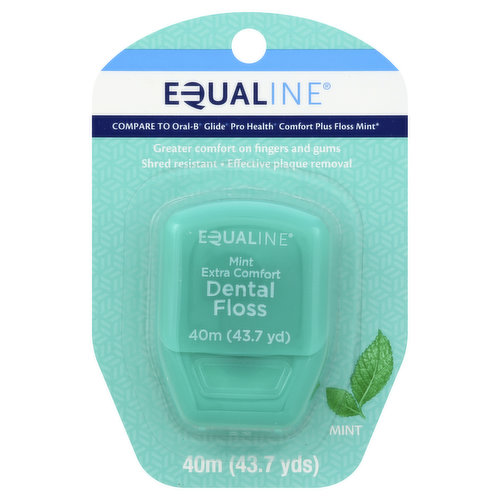 Equaline Dental Floss, Extra Comfort, Mint, 43.7 Yards