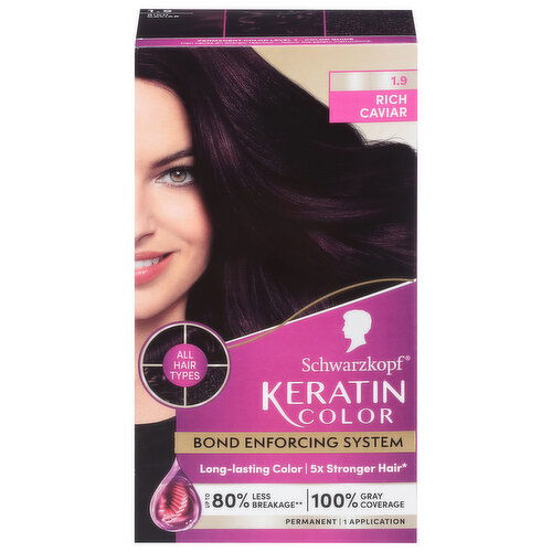 Schwarzkopf Hair Color, Permanent, 1.9 Rich Caviar